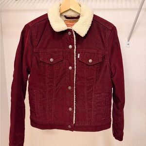 Levi’s Burgundy Corduroy Trucker Cropped Jacket